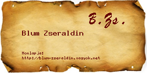 Blum Zseraldin névjegykártya